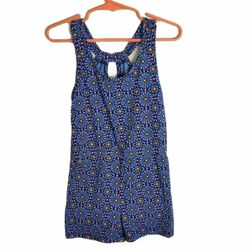 Old Navy Blue Floral Romper Sz XS 5